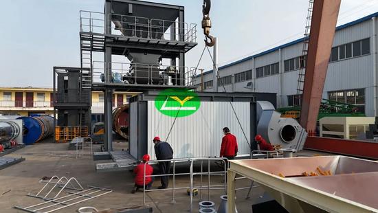 2026开年实拍！首套出口1500型沥青拌合站会装后发货现场(图1)