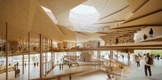 隈研吾联合体获胜方案：波兰Rzeszów新公共图书馆，语之螺旋(图1)