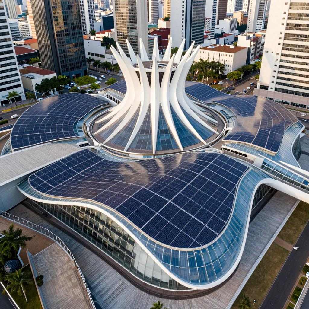 起伏的光伏大屋面：巴西利亚WTC Biotic综合体在建方案(图1)