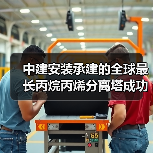 中建安装承建的全球最长丙烷丙烯分离塔成功吊装（图3）