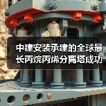 中建安装承建的全球最长丙烷丙烯分离塔成功吊装（图2）