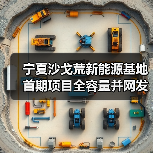 宁夏沙戈荒新能源基地首期项目全容量并网发电(图1) 宁夏沙戈荒新能源基地首期项目全容量并网发电(图1)